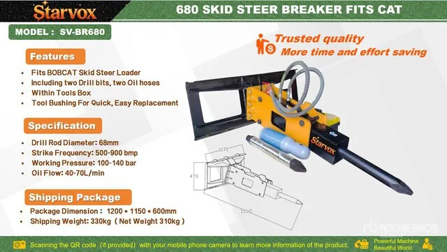 2026 STARVOX SV-BR680 Skid Steer Breaker (Unused)