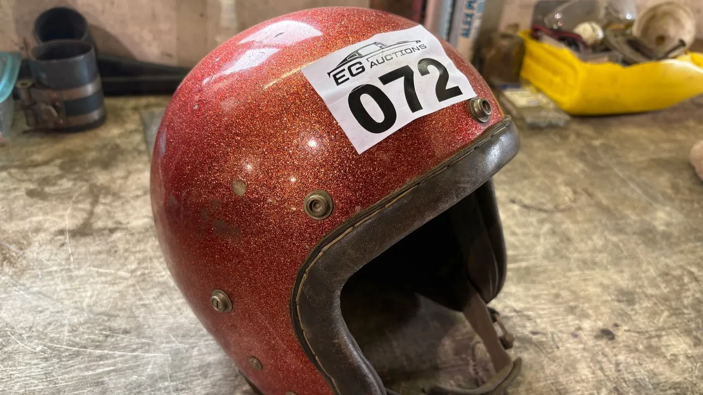 VINTAGE METAL-FLAKE OPEN-FACE MOTORCYCLE HELMET