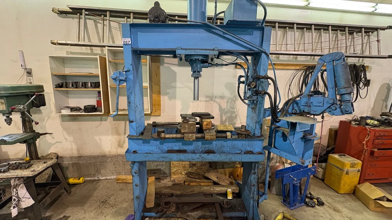 ALGOMA HEAVY-DUTY HYDRAULIC SHOP PRESS WITH SIDE HYDRAULIC ATTACHMENT