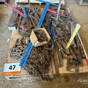 Chains, Hammers, Axe, Wrenches, T-Square, Pipe Wrench