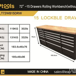 2026 LEAPtools LT72WB15DRW 1836 mm 15-Drawer Tool Cabinet (Unused)