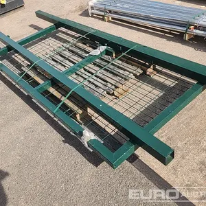 Unused 48" Mesh Gate, Posts (Green) 
