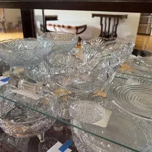 Cut Glass Bowls, Plates, & More
