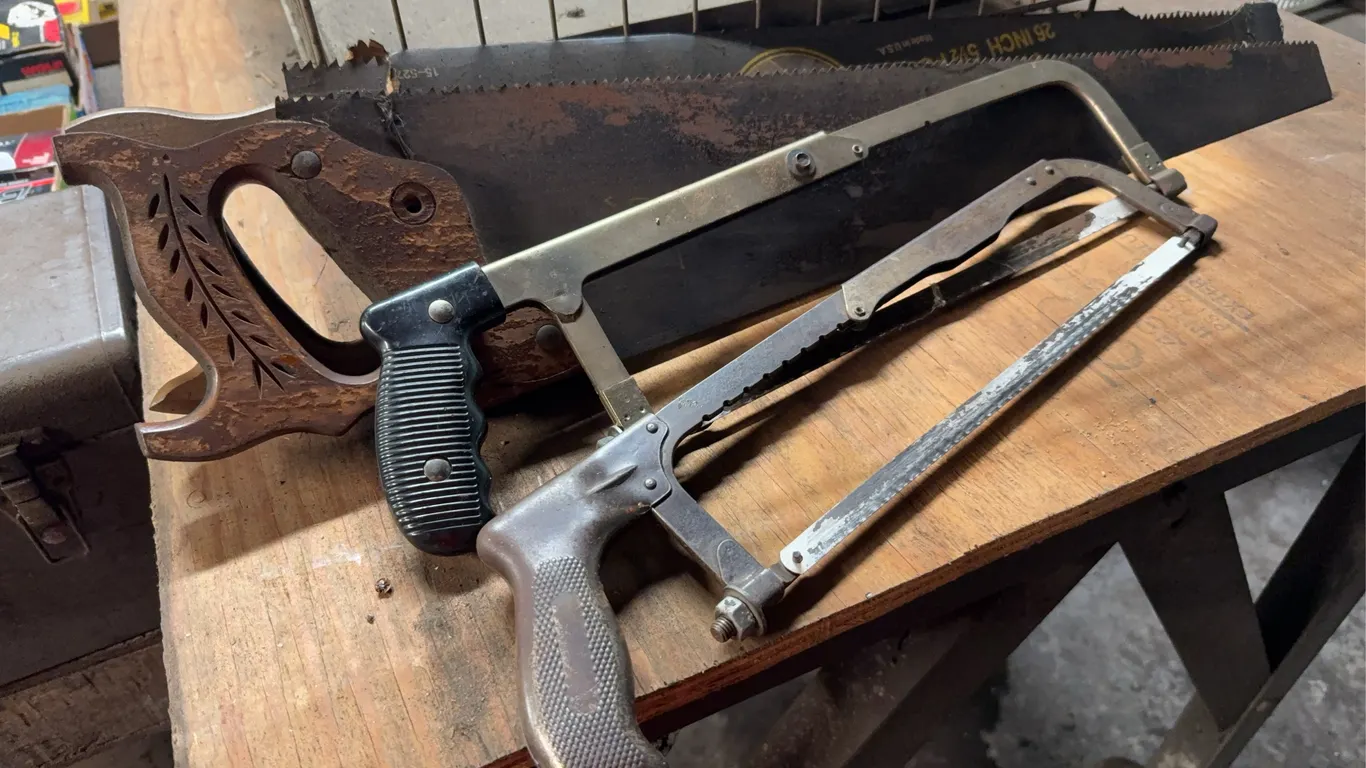 Stanley Handyman Rip Saw and Metal Hacksaws Grouping