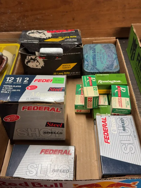 Federal 12 GA Shells & Slugs, Wolf & Remington .22 Cartridges