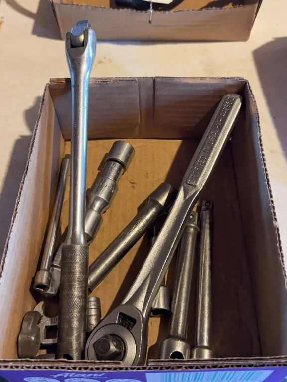 Assorted Mechanics Socket Wrench Lot Featuring Craftsman and Husky