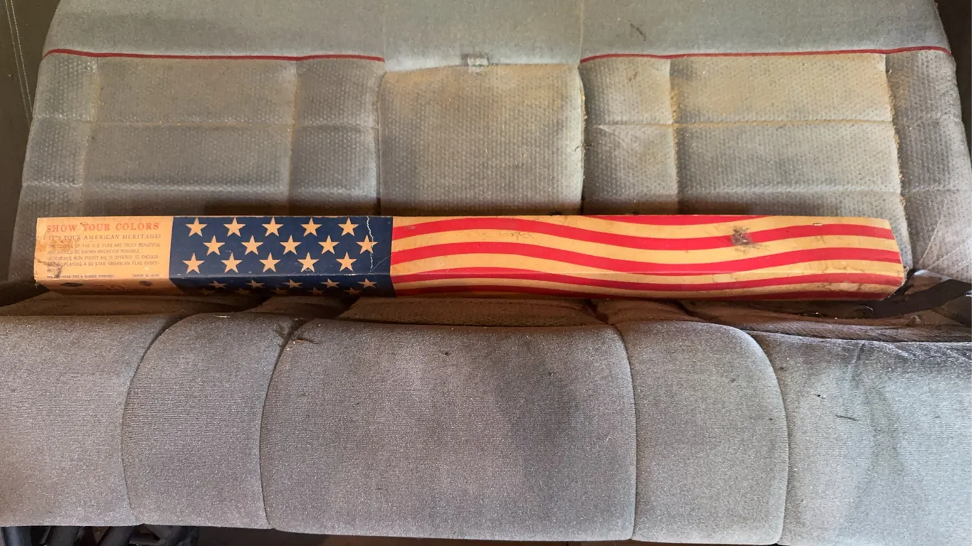 Goodyear 50 Star American Flag Kit Eagle Finial Auto Bench Seat