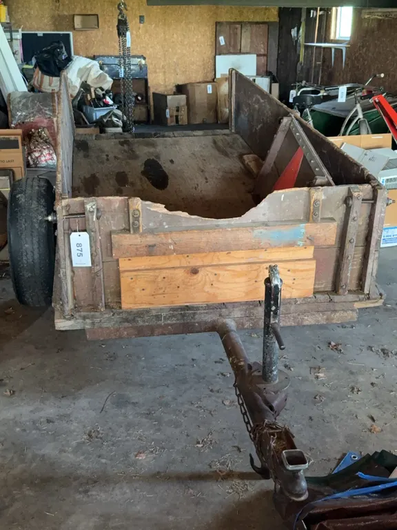 Heavy Duty Wooden Utility Farm Cart Trailer Tow Hitch