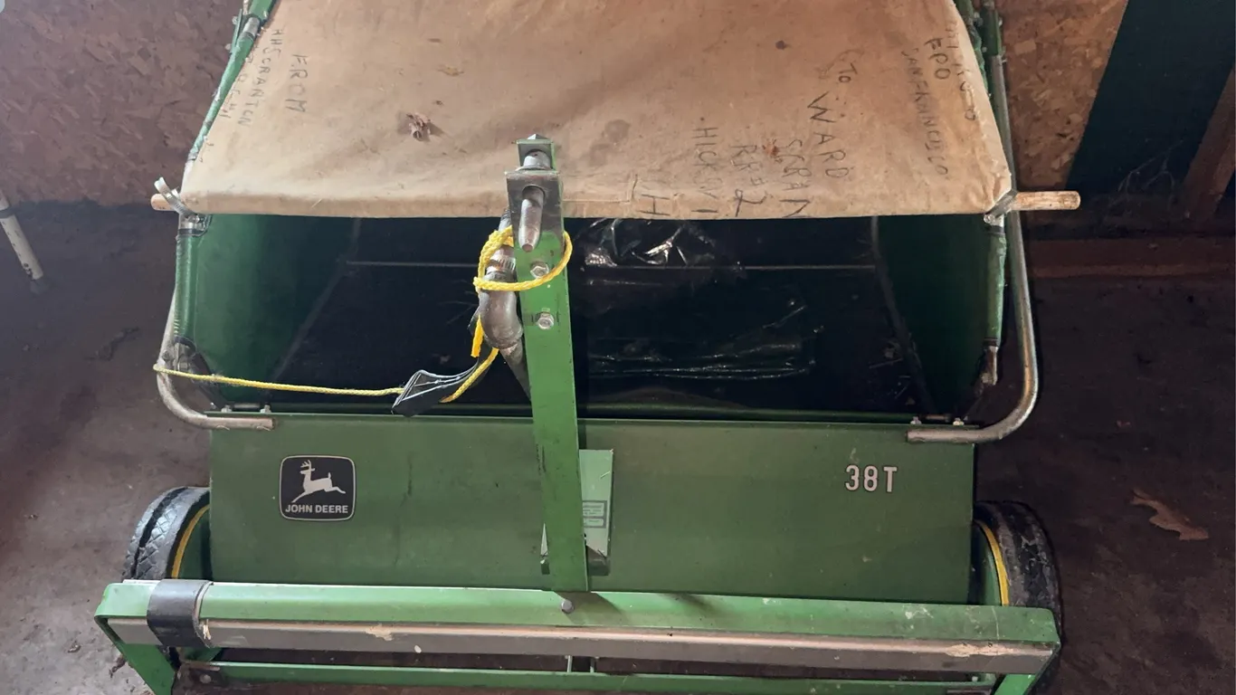 John Deere 38T Tow Behind Lawn Sweeper Attachment