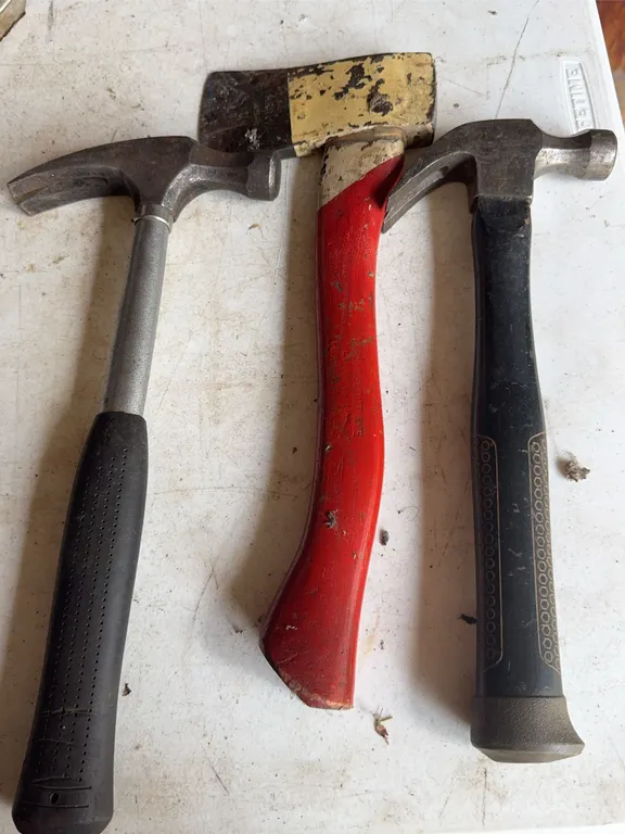 Hand Tool Lot Featuring Official Scout Axe and Kobalt Claw Hammer