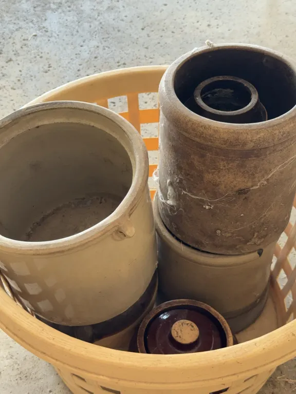 Antique Stoneware Crocks and Glazed Pottery Vessels Collection