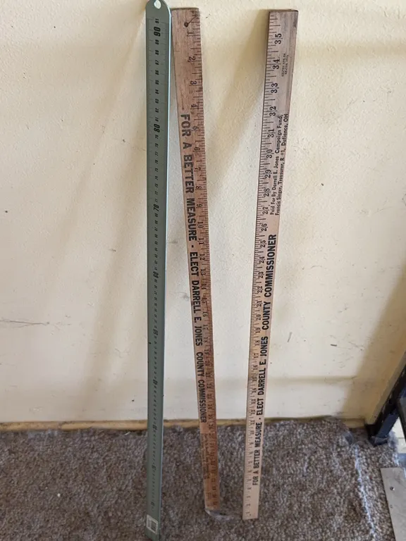 Political Campaign Wooden Yardsticks and Metal Measuring Ruler Lot