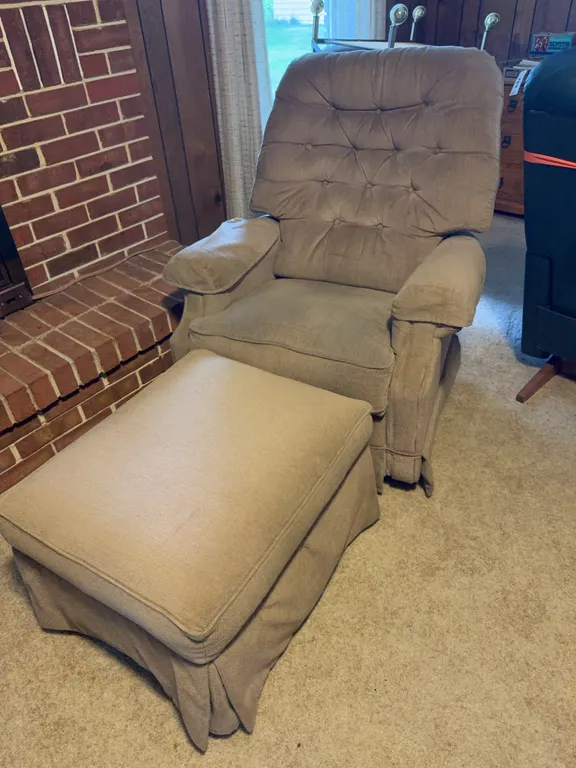 La-Z-Boy Upholstered Rocker Recliner with Matching Ottoman