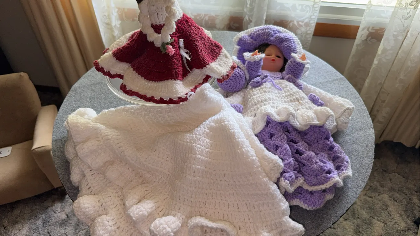 Handmade Crochet Bed Dolls and Gowns Collection