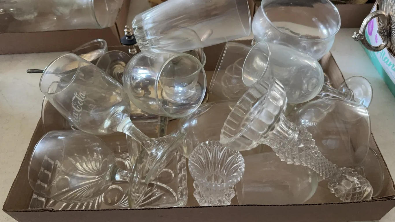 Assorted Clear Glassware Lot Vintage Coca-Cola Glasses Brandy Snifters