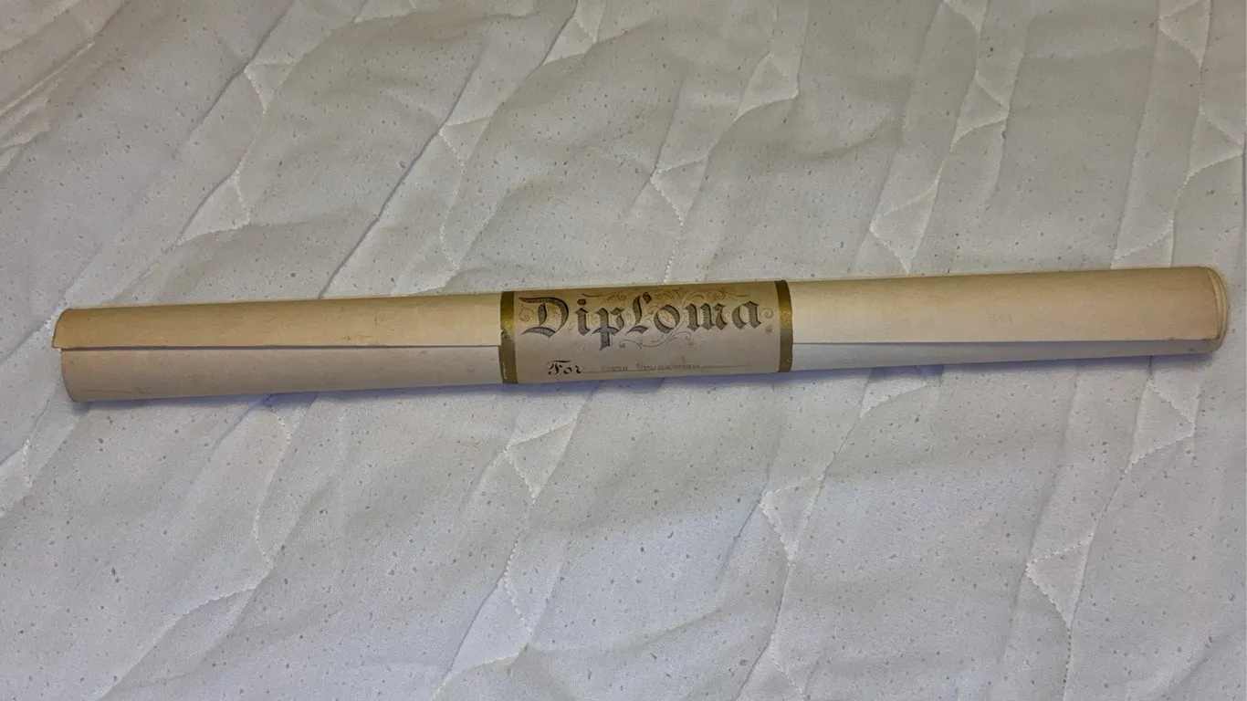 Antique 1922 Hicksville Ohio High School Diploma Emma Bruggeman