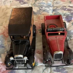 Hubley Toys Diecast Metal Model A Pickup Truck and Woody Wagon