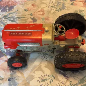GAMA West Germany Plastic Toy Farm Tractor Red Grey Model 8015