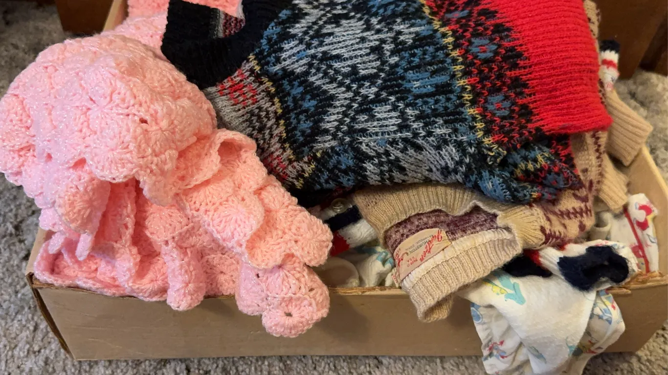 Jantzen Knit Wool Sweaters and Vintage Infant Apparel Lot