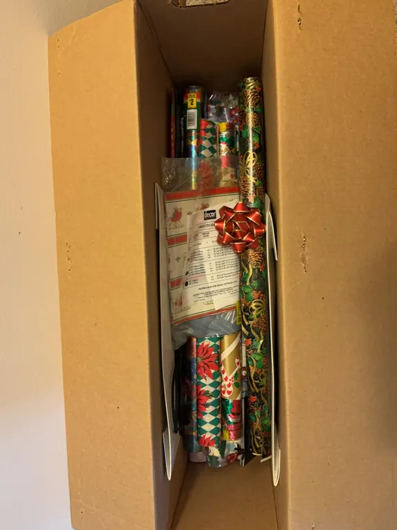 Assorted Holiday Decor Wrapping Paper Cards and Kitchen Linens Lot