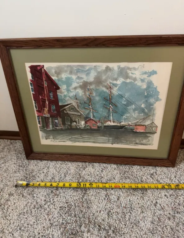 Collection of Framed Art Prints Mystic Seaport Maritime Floral Landscape