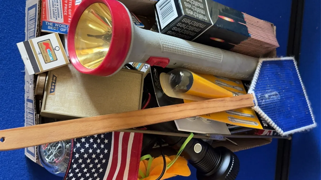 Household Hardware Tools, Flashlight, and Matches Lot