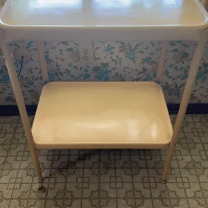 Yellow Metal Two Tier Utility Kitchen Table