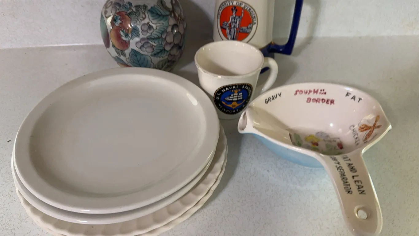 Mixed Estate Lot University Virginia Stein Naval Mug Asian Vase