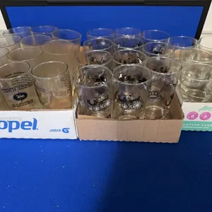 Assorted Glassware Collection Including Vintage Carriage Tumblers