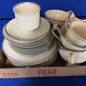 Salem International Ironstone Silver Elegance Dinnerware Service Set