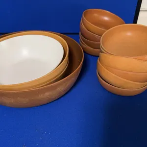 Ellingers Sheboygan Wisconsin Composite Wood Fiber Salad Bowls Set