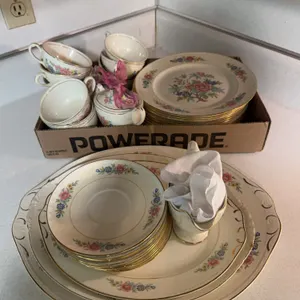 Homer Laughlin Eggshell Georgian Floral Dinnerware Set