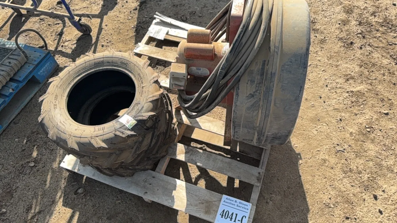 2 - UNUSDED 23 X 8.50-12 NHS TIRES, KEHO BLOWER