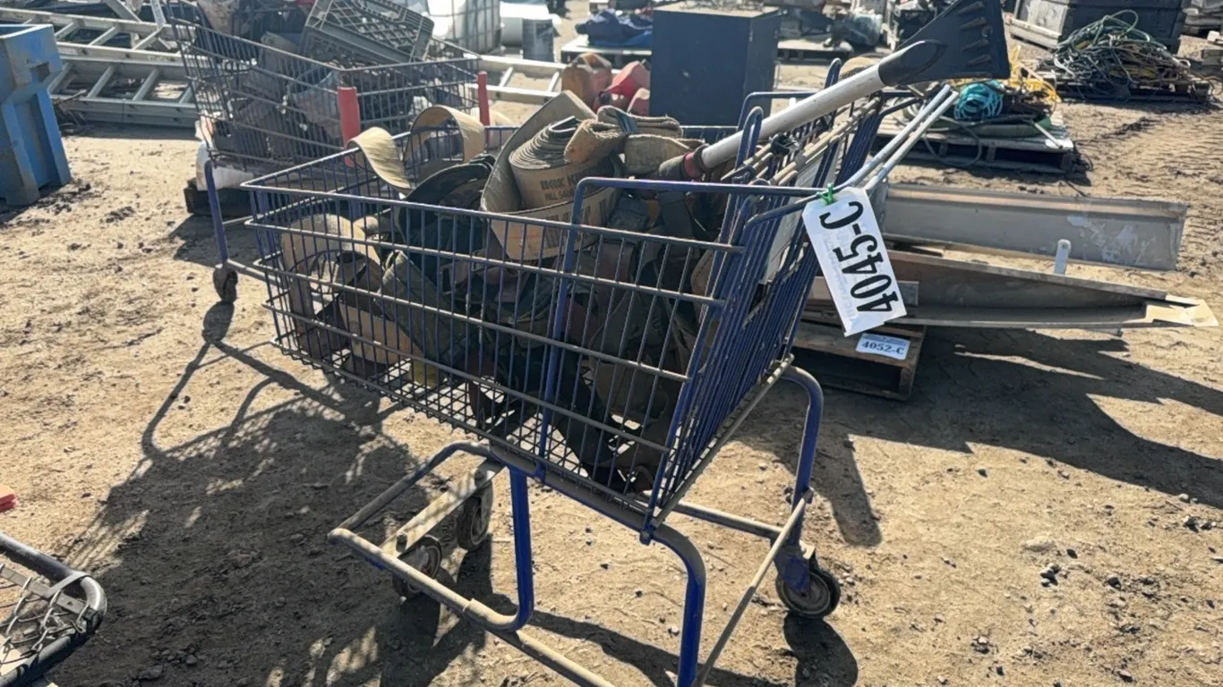 SHOPPING CART FULL OF TIE DOWN STRAPS