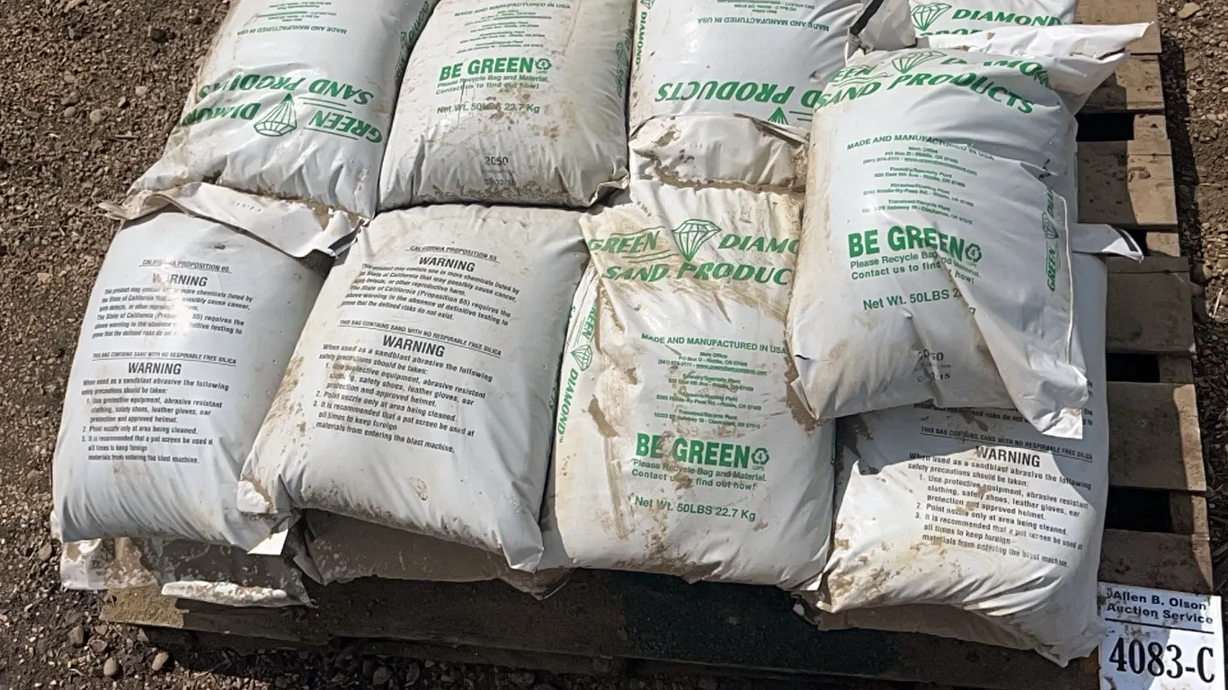 PALLET OF GREEN DIAMOND ABRASIVE SAND