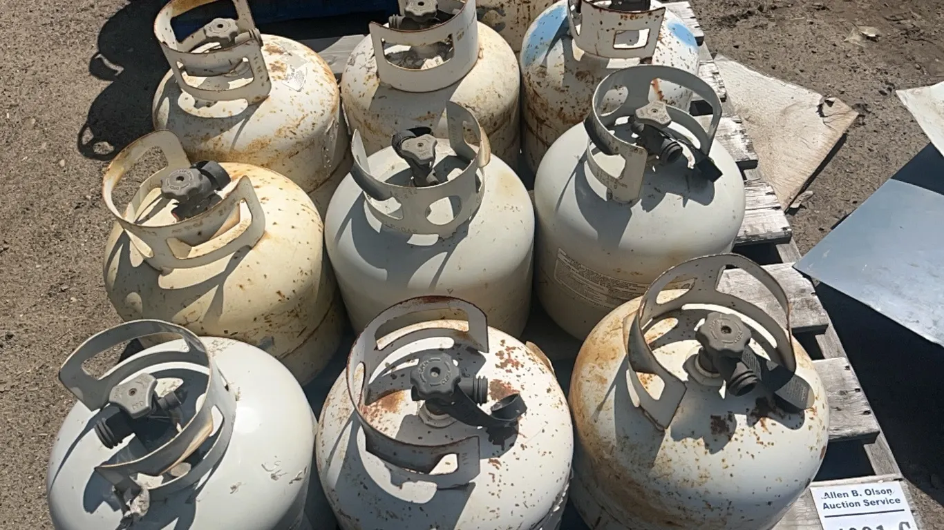 10 - 20LB PROPANE BOTTLES - SOME ARE FULL