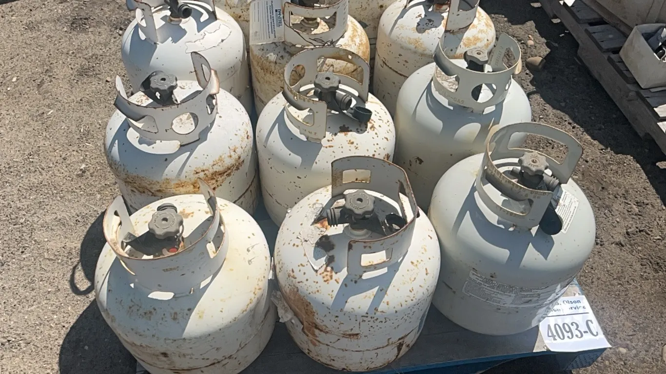 11 - 20LB PROPANE BOTTLES - SOME ARE FULL