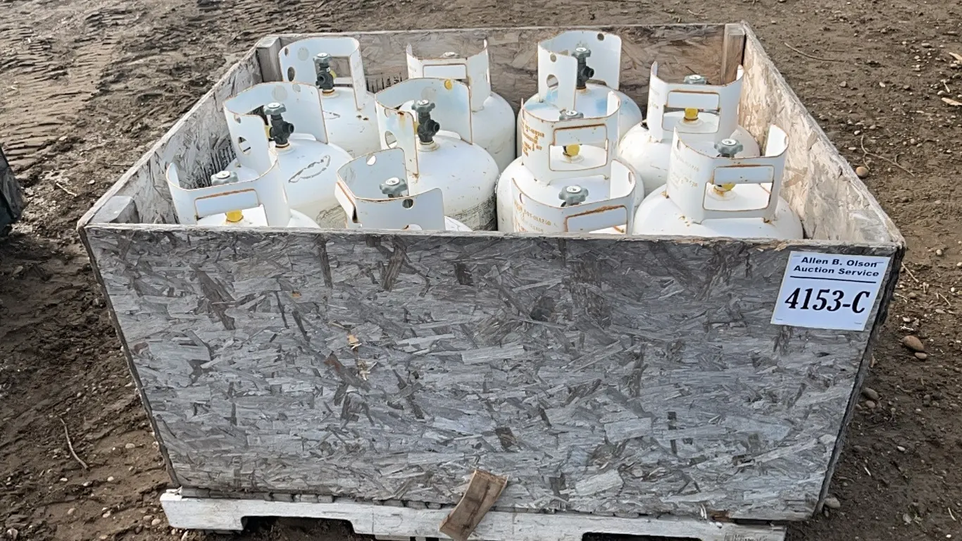 11 - PROPANE BOTTLES IN A WOODEN BOX