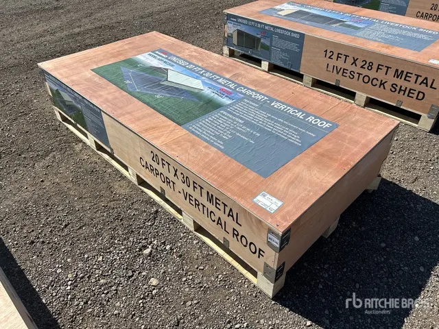 2026 AGR MC2030 20 ft x 30 ft Steel Carport w/ Vertical Roof Panels Carport (Unused)