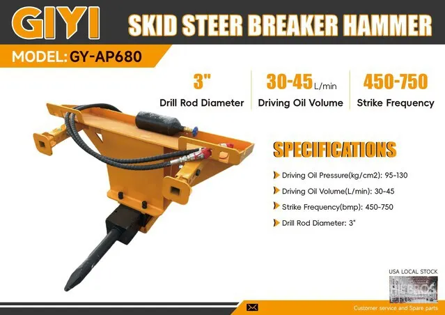 2026 GIYI GY-AP680 Skid Steer Breaker (Unused)