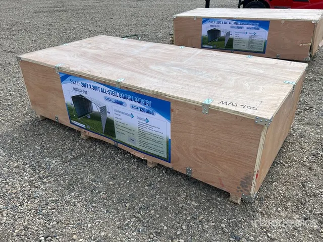 2026 SKLP SK-ZP20 20 ft x 30 ft All-Steel Enclosed Carport (Unused)