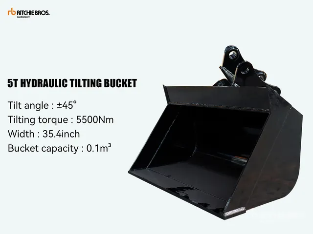 2026 GIYI GY-3TB 36 in Tilting Excavator Bucket - Fits Cat 3 - 5 ton (Unused)