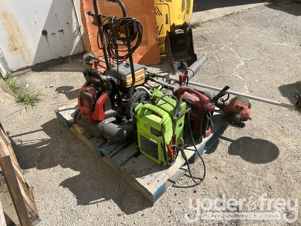 Pallet of Jump Boxes, Leaf Blower, Pressure Washer, Weed Wacker (No Power Cords)