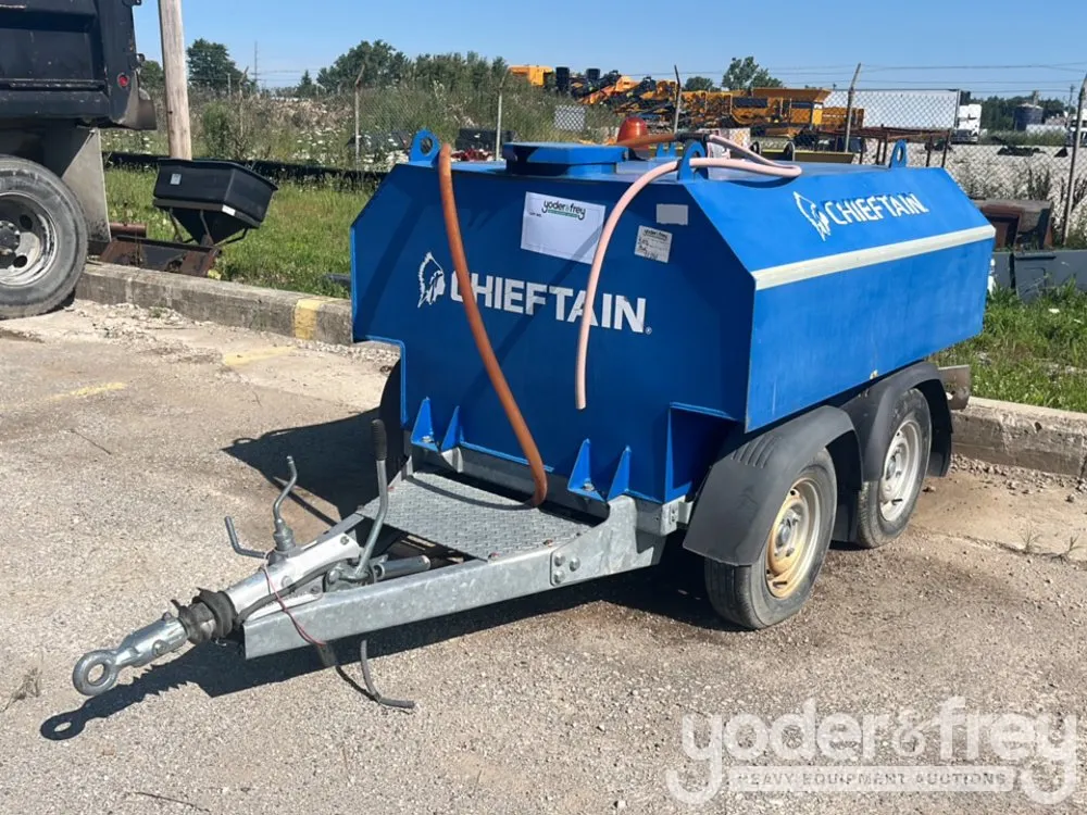 Chieftain 990 Litre(260 Gal) Bunded Towable Fuel Tank, Tandem Axle, Solar Panel, Electric Pump