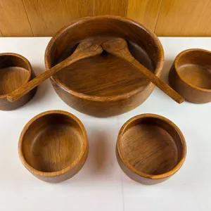 Teak Wood Salad Bowl Set