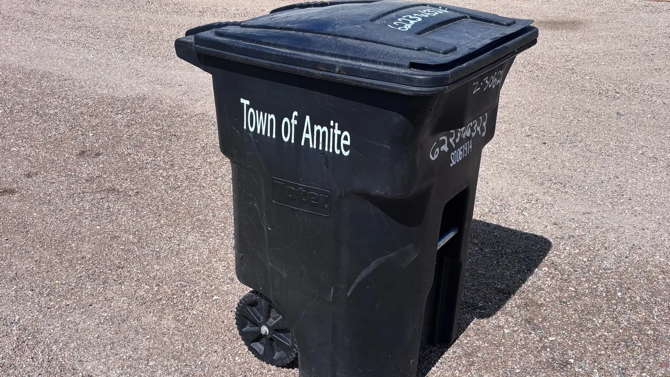 USED SQUARE 90-GALLON TRASH CAN