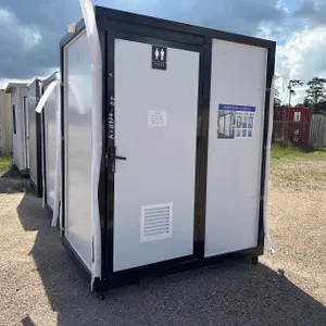 Portable Bathroom w/ Shower
White/ Black Frame
