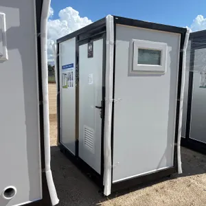 Portable Bathroom 
w/ Shower
White/ Black Frame