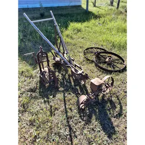 Garden Scuffler Cultivator,  Small Garden Seeder,  (2) Steel Wheels,  misc