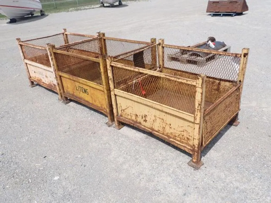 Qty Of (3) 40 In. x 34 In. Metal Crates